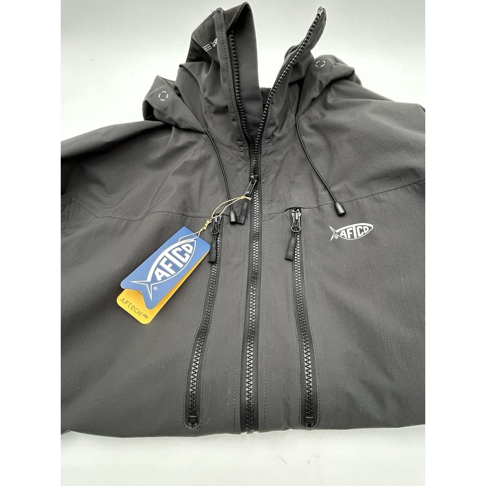AFTCO Hydro Aftech Waterproof Jacket Mens L Quick Cinch Buttons Boating Fishing